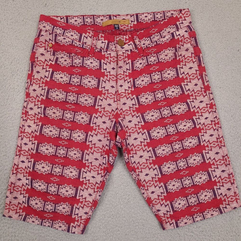 Joes Jeans Shorts Mens‎ 30 Red Aztec Embroidered Vintage Reserve 1971 Tribal